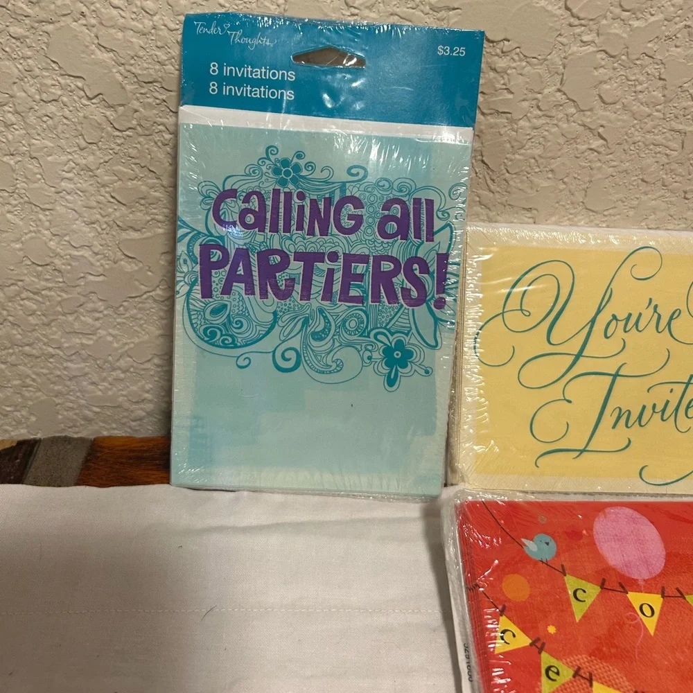 Invitations for every occasion! 4 pks for $5, 36 Cards and  Envelopes-mix/match